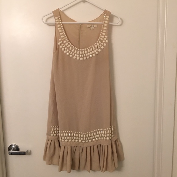 Forever 21 Dresses & Skirts - Beaded 20s Flapper Cream Beige Dress
